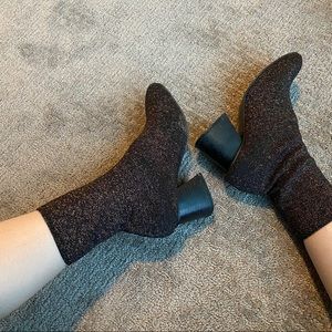 bronze shimmer sock boots ankle boots Stylenanda